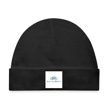 Immer auf Rädern Fahrraddesign - Baby Premium Organic Mütze - Schwarz - Vorne