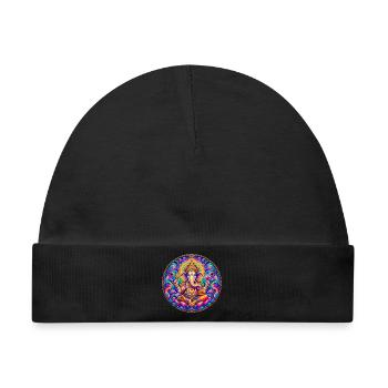 Ganesha - Baby Premium Organic Mütze - Schwarz - Vorne