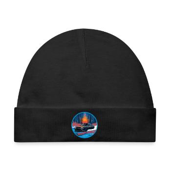Midnight Bamboo Forest Retro Automotive Streetwear - Baby Premium Organic Mütze - Schwarz - Vorne