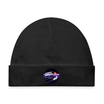 Neon Violet Sunset Retro Automotive Streetwear - Baby Premium Organic Mütze - Schwarz - Vorne