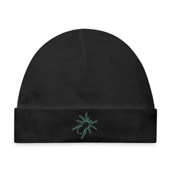 spinne - Baby Premium Organic Mütze - Schwarz - Vorne