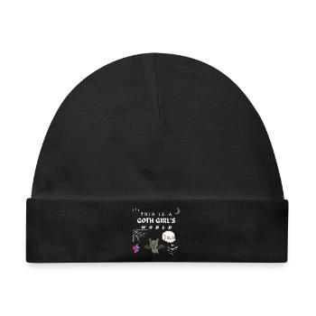 Goth Girl World – Gothic Motiv Geschenkidee  - Baby Premium Organic Mütze - Schwarz - Vorne