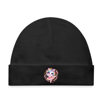 Unicorn_ballerina - Baby Premium Organic Mütze - Schwarz - Vorne