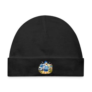 OstseeFreunde Camper - Baby Premium Organic Mütze - Schwarz - Vorne