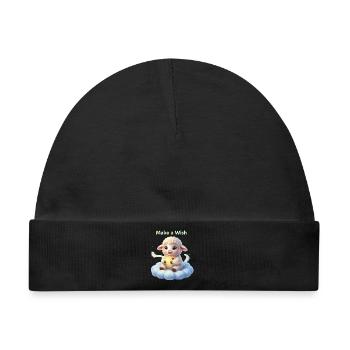 Make a wish with Lammy - Baby Premium Organic Mütze - Schwarz - Vorne