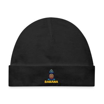 Ananas Banana Wortwitz – Lustiger Früchte Humor - Baby Premium Organic Mütze - Schwarz - Vorne
