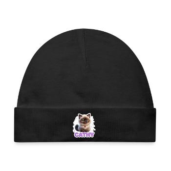 Fluffy Love Cathy - Baby Premium Organic Mütze - Schwarz - Vorne