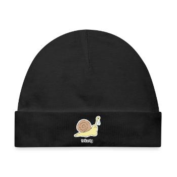 träurig – Schnecke Meme - Baby Premium Organic Mütze - Schwarz - Vorne