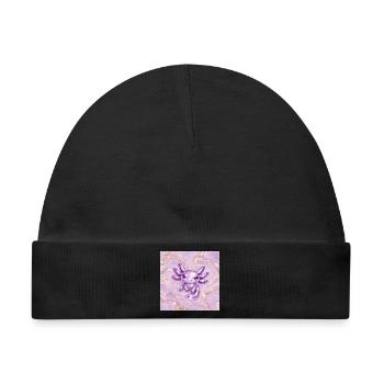 Axolotl Purple Metallic auf Goldmarmor - Baby Premium Organic Mütze - Schwarz - Vorne