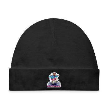 Retro 90er Skater Boy Cartoon-Streetwear-Kunst - Baby Premium Organic Mütze - Schwarz - Vorne