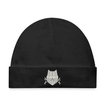 Wolf bricht Ketten Freiheit Tattoo Style - Baby Premium Organic Mütze - Schwarz - Vorne
