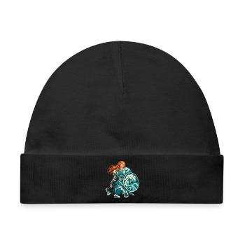 Schildmaid Wikingerin Shieldmaiden Valkyrie - Baby Premium Organic Mütze - Schwarz - Vorne