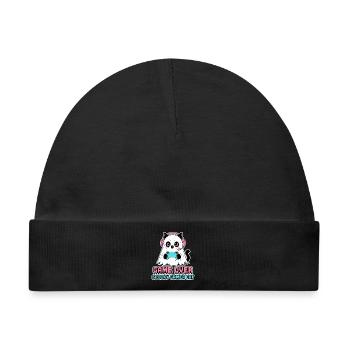 Spiel vorbei gruseliges Gamer-Katzen-Halloween-Shirt - Baby Premium Organic Mütze - Schwarz - Vorne