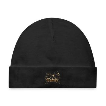 Goldenes Infinity-Familienemblem - Baby Premium Organic Mütze - Schwarz - Vorne
