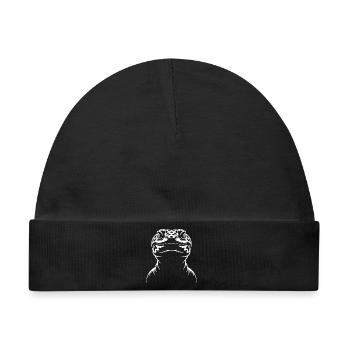 Gecko-Silhouette Kontrast - Baby Premium Organic Mütze - Schwarz - Vorne