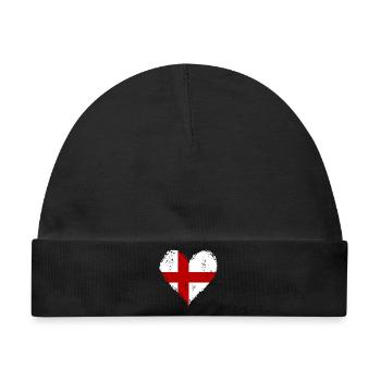 England Herzflagge Grunge - Baby Premium Organic Mütze - Schwarz - Vorne