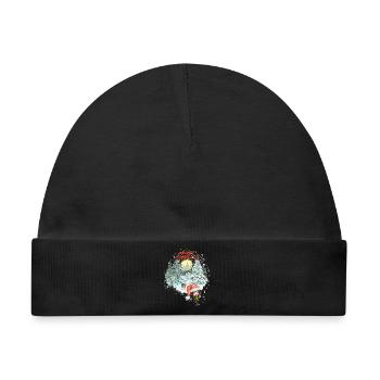 Merry Christmas mit Glücki & Bambi - Baby Premium Organic Mütze - Schwarz - Vorne