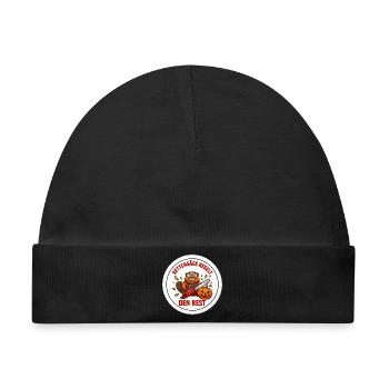 Kettensäge Kürbis Biber Holzfäller Forst T-Shirt - Baby Premium Organic Mütze - Schwarz - Vorne