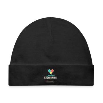 Omas Küchen-Regel-Tee - Baby Premium Organic Mütze - Schwarz - Vorne
