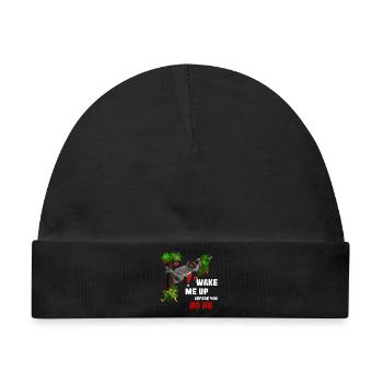 Wake me up before you Ho Ho - Weihnachtsfaultier - Baby Premium Organic Mütze - Schwarz - Vorne