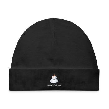 Happy Winter - Punk Schneemann - Baby Premium Organic Mütze - Schwarz - Vorne