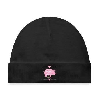 Abschied Kollegen, Glück Ferkel - Baby Premium Organic Mütze - Schwarz - Vorne