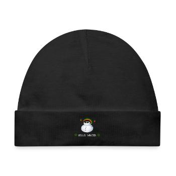 Hello Winter - Rasta Schneemann - Baby Premium Organic Mütze - Schwarz - Vorne