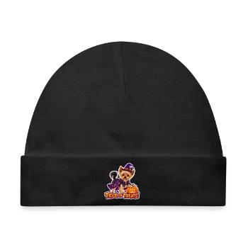 Halloween-Hund mit Kürbis - Baby Premium Organic Mütze - Schwarz - Vorne