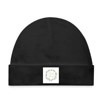 Team Braut mit Blumenkranz - Baby Premium Organic Mütze - Schwarz - Vorne