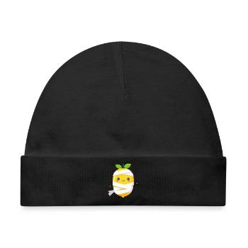 Süße Mumien-Zitrone - Baby Premium Organic Mütze - Schwarz - Vorne