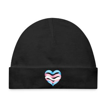 Transgender Herzdesign S1 - Baby Premium Organic Mütze - Schwarz - Vorne