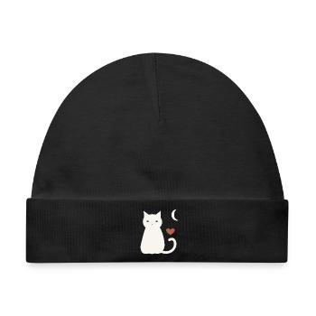 Halloween Katze Herren - Baby Premium Organic Mütze - Schwarz - Vorne