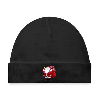 Weihnachtsgeschenk - Baby Premium Organic Mütze - Schwarz - Vorne