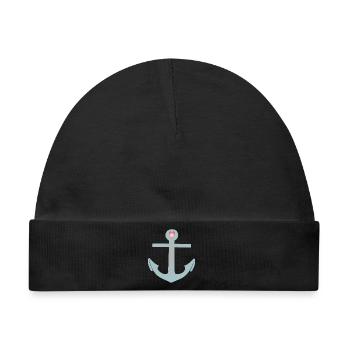 Anker Maritim Herz - Baby Premium Organic Mütze - Schwarz - Vorne