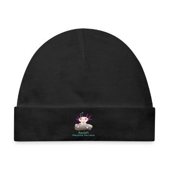 Kultiger Axolotl chillt, handgezeichnet - Baby Premium Organic Mütze - Schwarz - Vorne