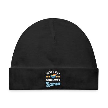 Ramen Nudeln - Baby Premium Organic Mütze - Schwarz - Vorne