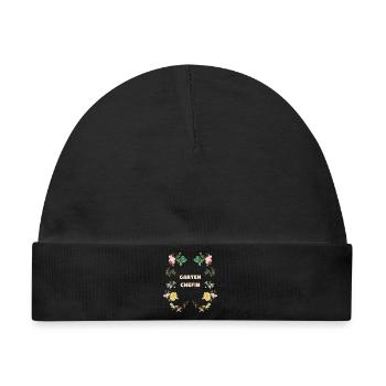 Garten Chefin Blumen Design - Baby Premium Organic Mütze - Schwarz - Vorne