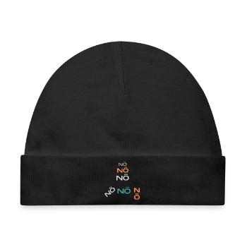 NÖ nö nö - Baby Premium Organic Mütze - Schwarz - Vorne