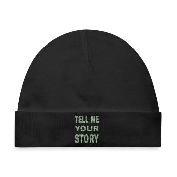 TELL ME YOUR STORY - Baby Premium Organic Mütze - Schwarz - Vorne