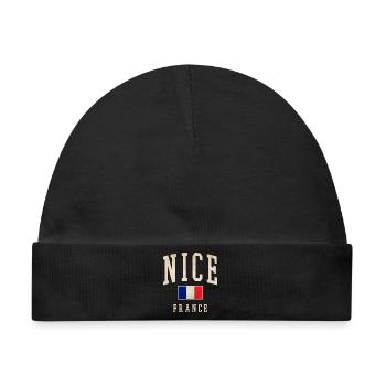 Nice Frankreich Flaggen-Design - Baby Premium Organic Mütze - Schwarz - Vorne
