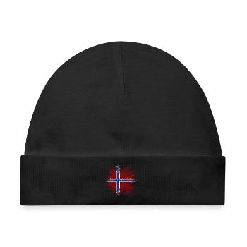 Flagge von Norwegen Grunge - Baby Premium Organic Mütze - Schwarz - Vorne