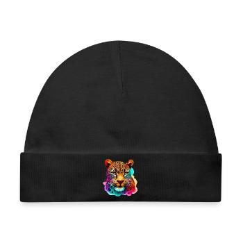 Leopard - Baby Premium Organic Mütze - Schwarz - Vorne