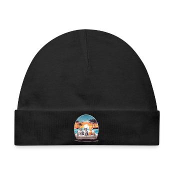 Katzen am Meer - Baby Premium Organic Mütze - Schwarz - Vorne