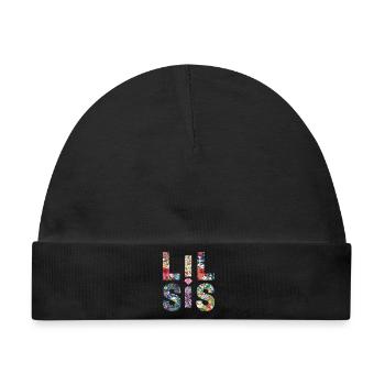 LIL SIS - Sister - Kleine Schwester - Partnerlook - Baby Premium Organic Mütze - Schwarz - Vorne