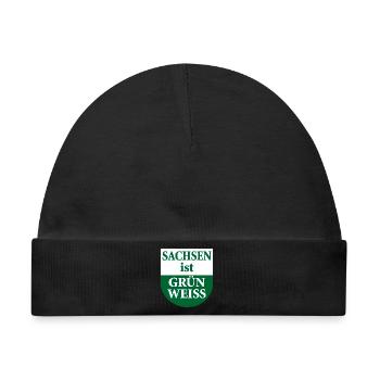 Sachsen ist grün weiß Landesflagge - Baby Premium Organic Mütze - Schwarz - Vorne