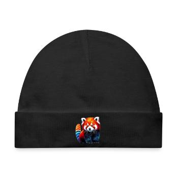 Kleiner Panda - Baby Premium Organic Mütze - Schwarz - Vorne