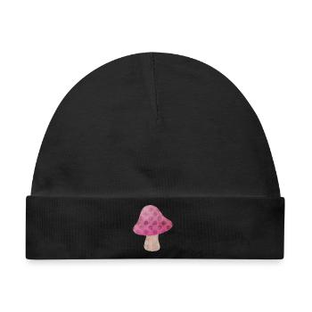 Pilz Herbst Märchen Dots Punkte Wald Kinderzimmer - Baby Premium Organic Mütze - Schwarz - Vorne