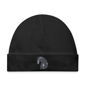 Rappe Pferd Silhouette - Baby Premium Organic Mütze - Schwarz - Vorne