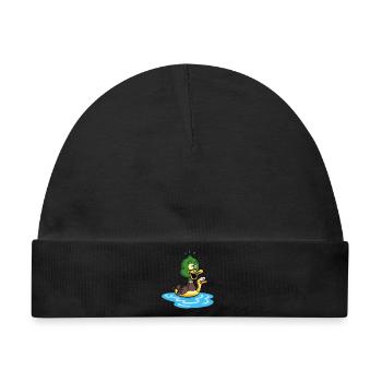 Die Ente, die schwimmen lernt - Baby Premium Organic Mütze - Schwarz - Vorne