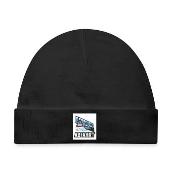 Skilift und Bergmotiv mit Abenteuer-Charme - Baby Premium Organic Mütze - Schwarz - Vorne